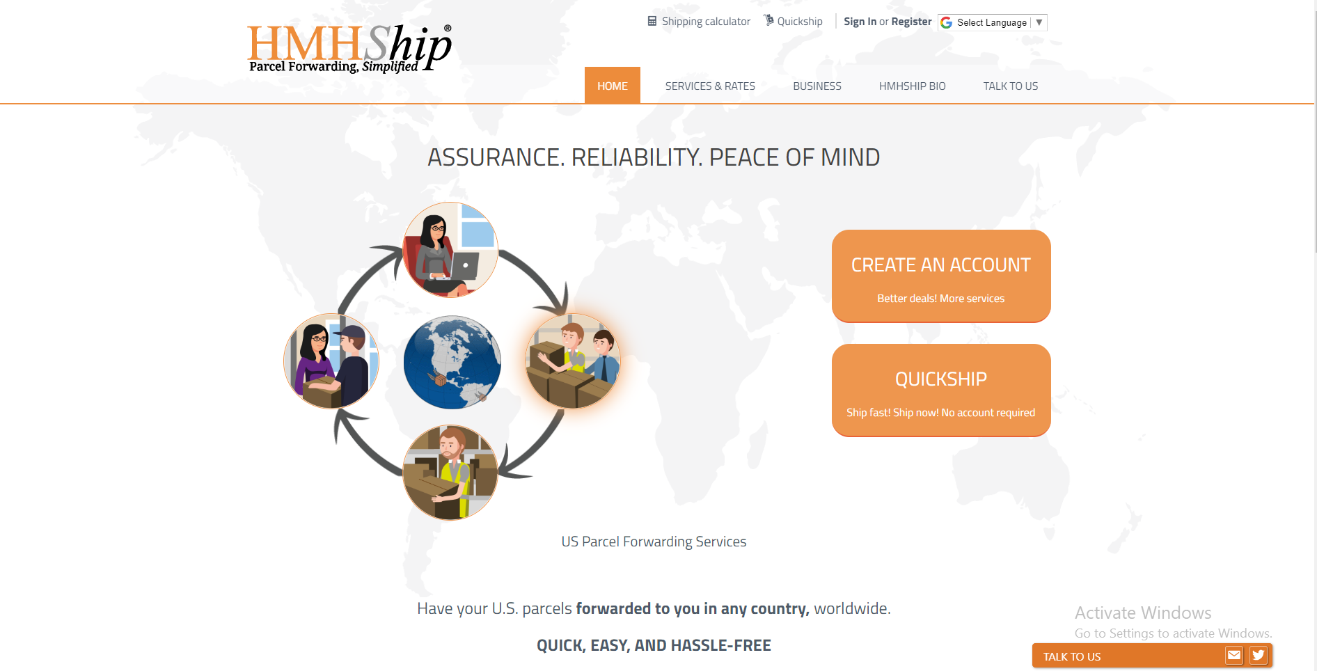 Hmhship Logistics home page